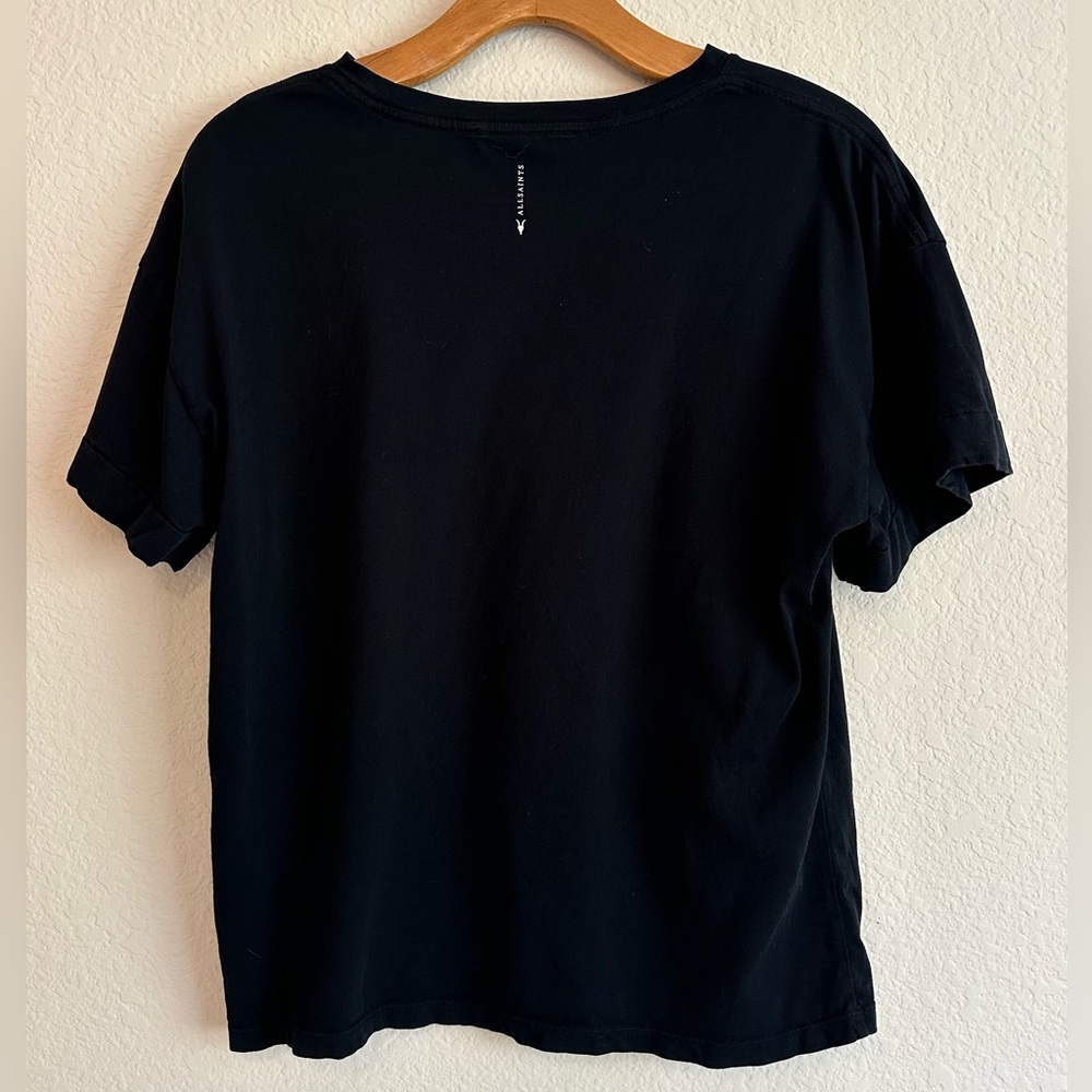 AllSaints T Shirt Black Crew Organic Cotton Tee Men’s S Classic Luxury Designer